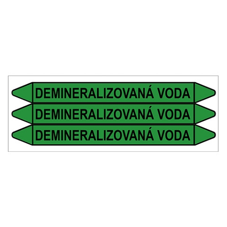 Značení potrubí, demineralizovaná voda,3 ks, 355 × 37 mm